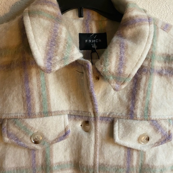 FRNCH Paris Sophie Wool Blend Brushed Plaid Preppy Academia Gorpcore Vest Size L - Picture 6 of 14